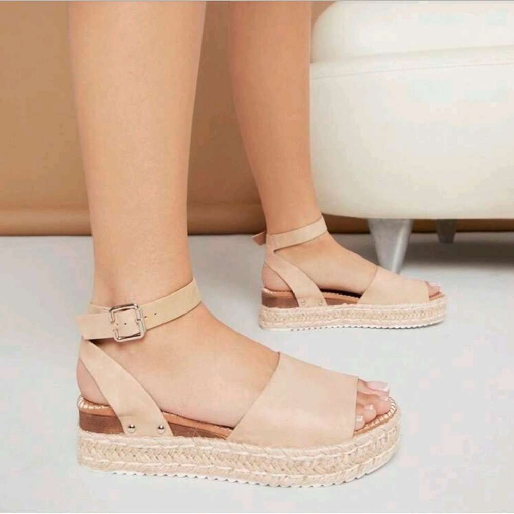 Beige & Brown Espadrilles Shoes